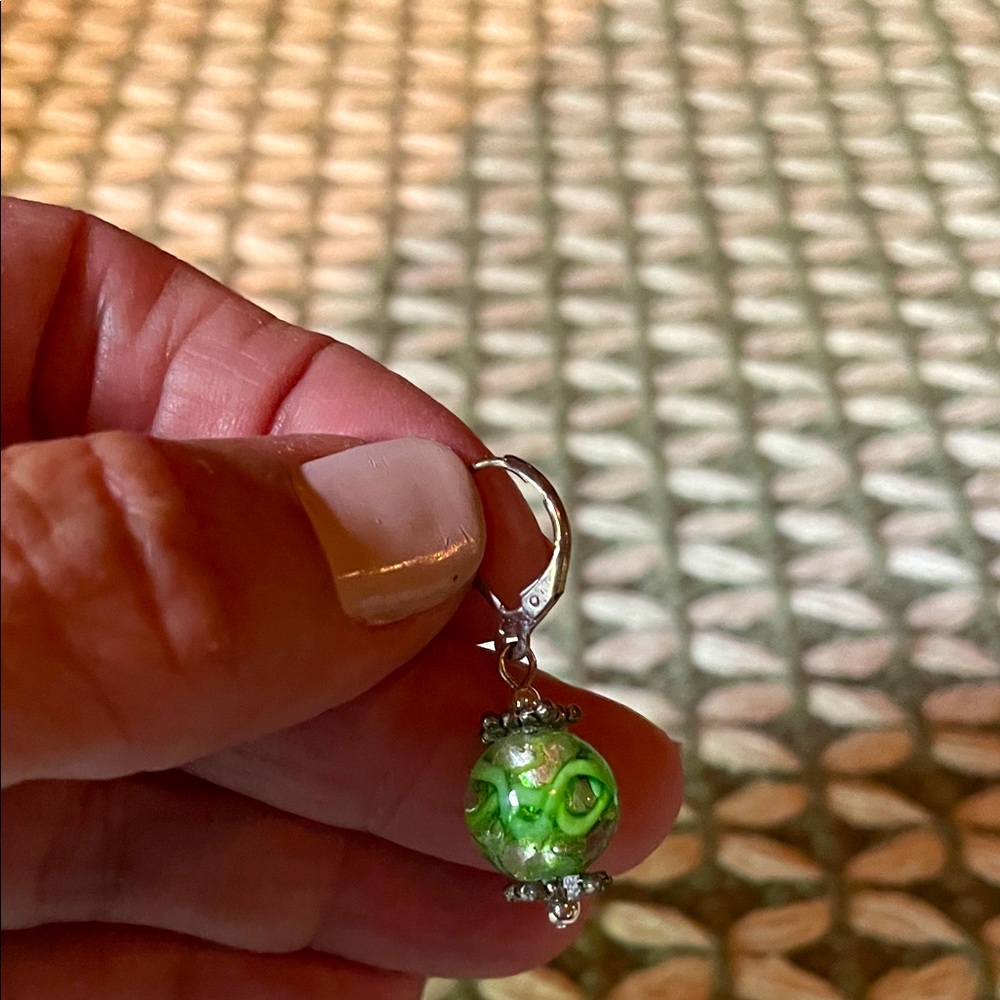 Elegant Green Beaded Earring